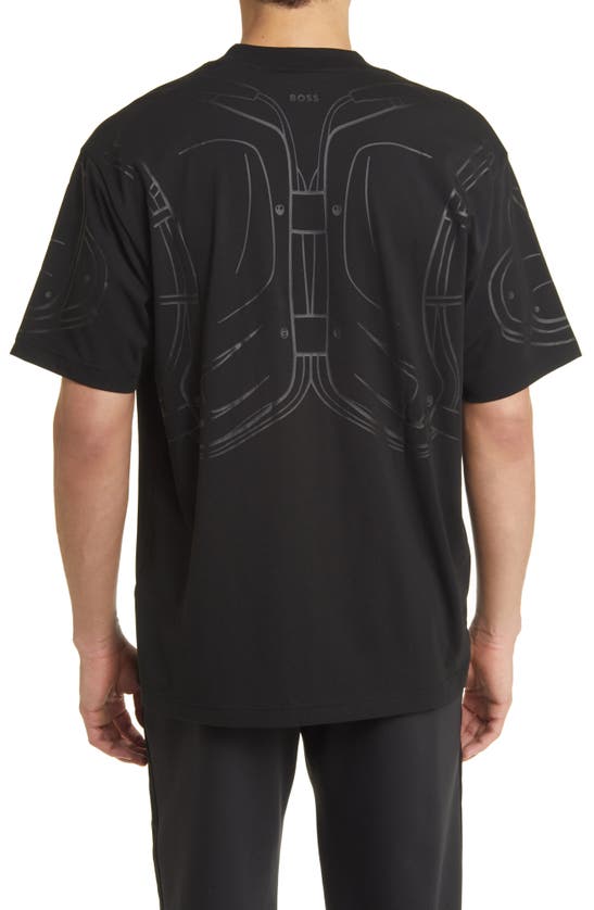 Shop Hugo Boss X Nfl Tackle Graphic T-shirt In New York Giants Black