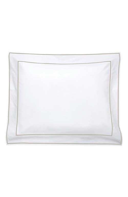 Matouk Ansonia Percale Standard Sham In White/almond