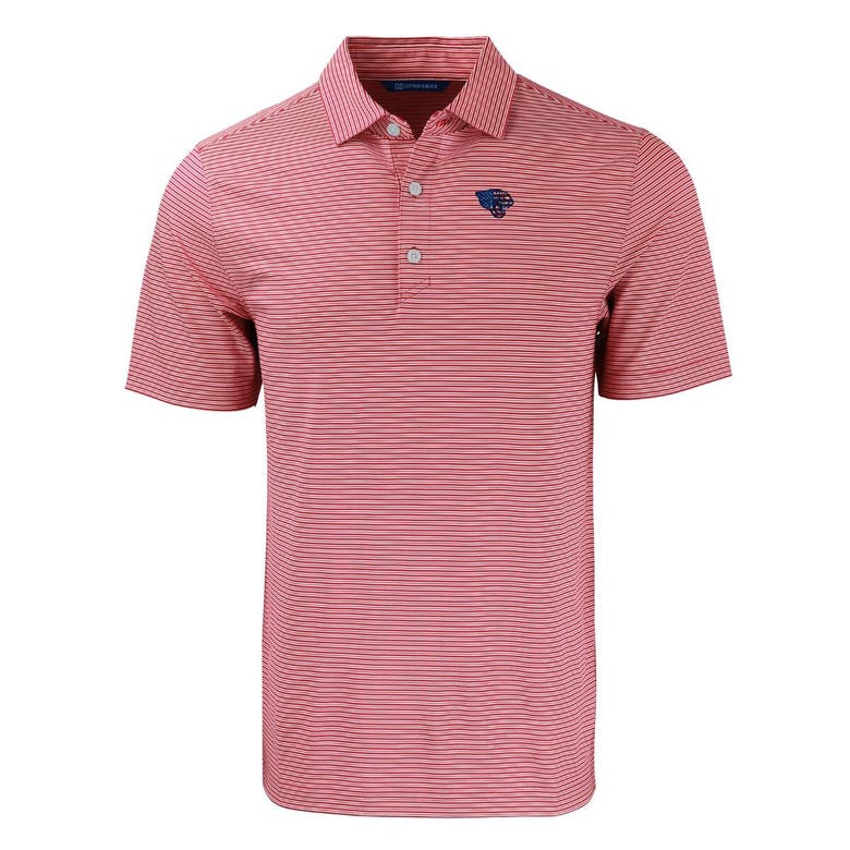 Shop Cutter & Buck Red Jacksonville Jaguars  Americana Forge Eco Double Stripe Stretch Recycled Polo