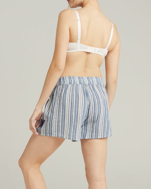 Shop Nudea The Classic Boxer In Navy Blue Stripe