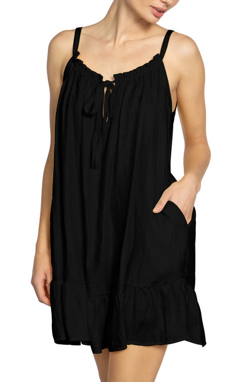 Shop Robin Piccone Summer Sleeveless Cover-up Dress In Black