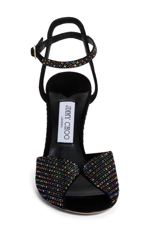 Shop Jimmy Choo Sacora Ankle Strap Sandal In Black/multi