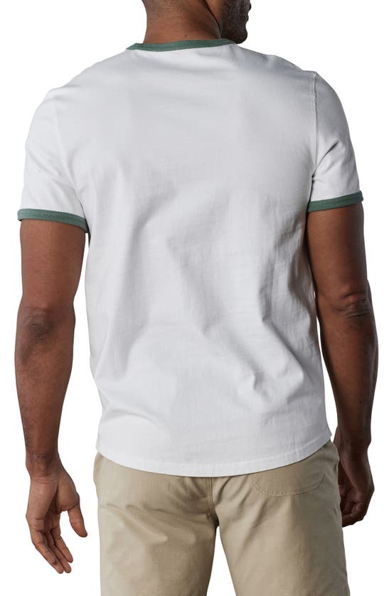 Shop The Normal Brand Lennox Cotton Ringer T-shirt In White/ Pine