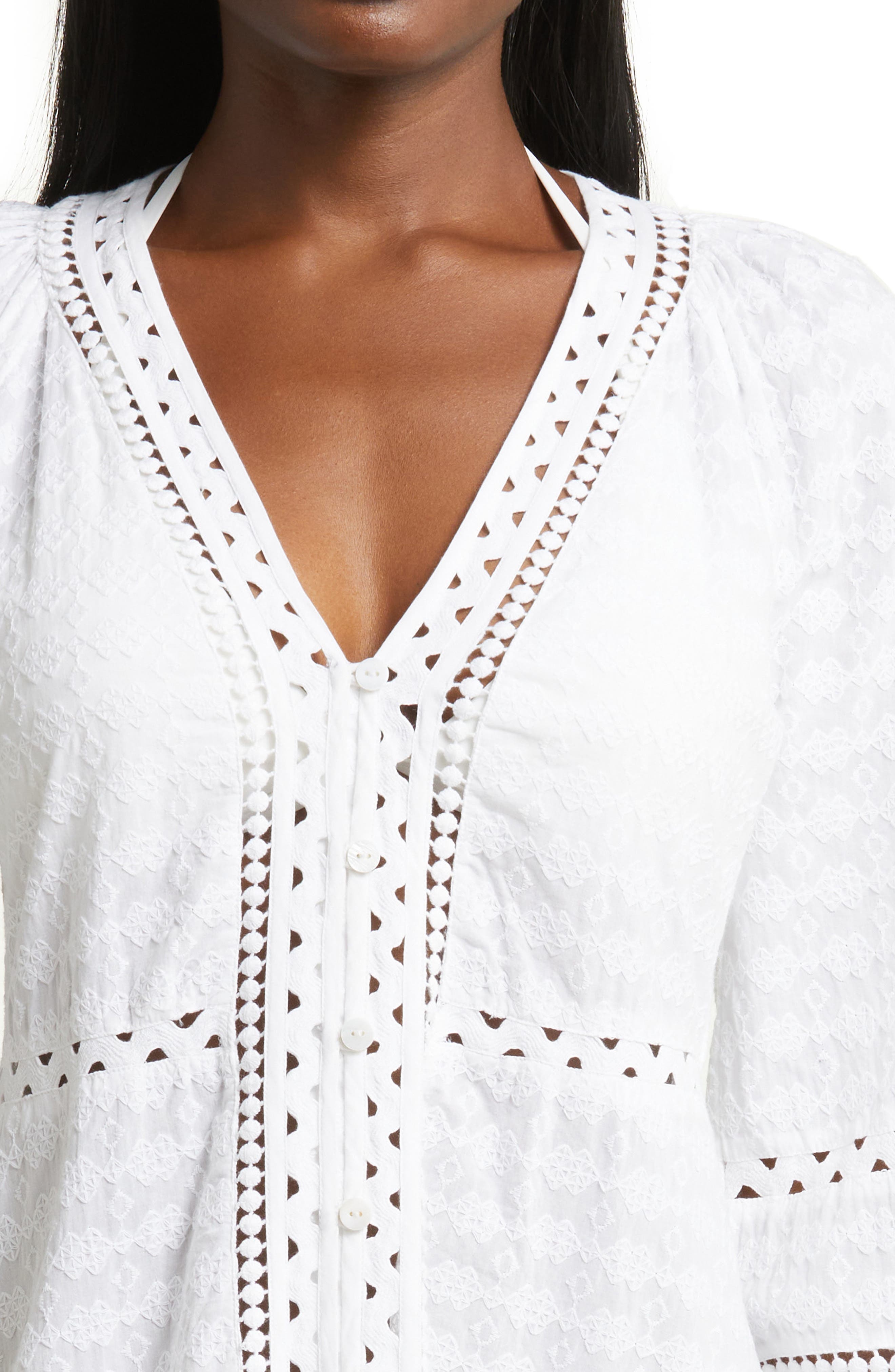 Veronica Beard Daeja Embroidered Cotton CoverUp Dress Nordstrom