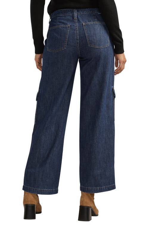 Shop Jag High Waist Wide Leg Cargo Jeans In Elysian Blue