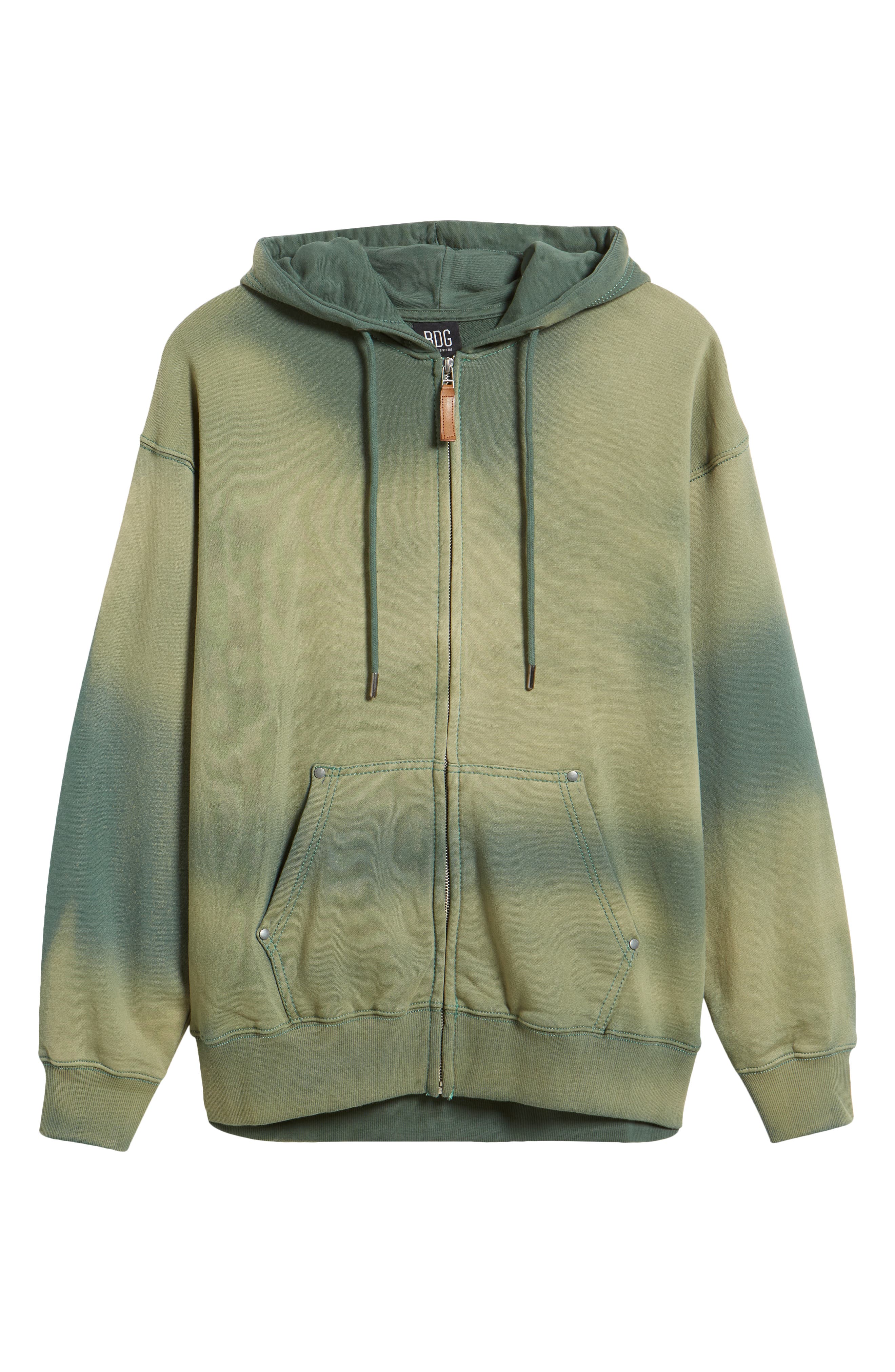 BDG Urban Outfitters Acid Wash Cotton Blend Zip Front Hoodie | Nordstrom