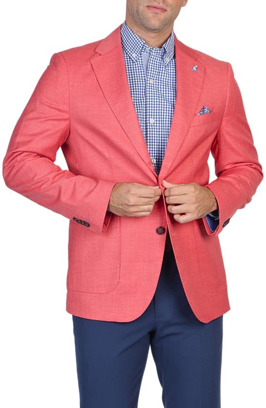 Shop Tailorbyrd Cross Dyed Solid Sport Coat In Chili Pepper