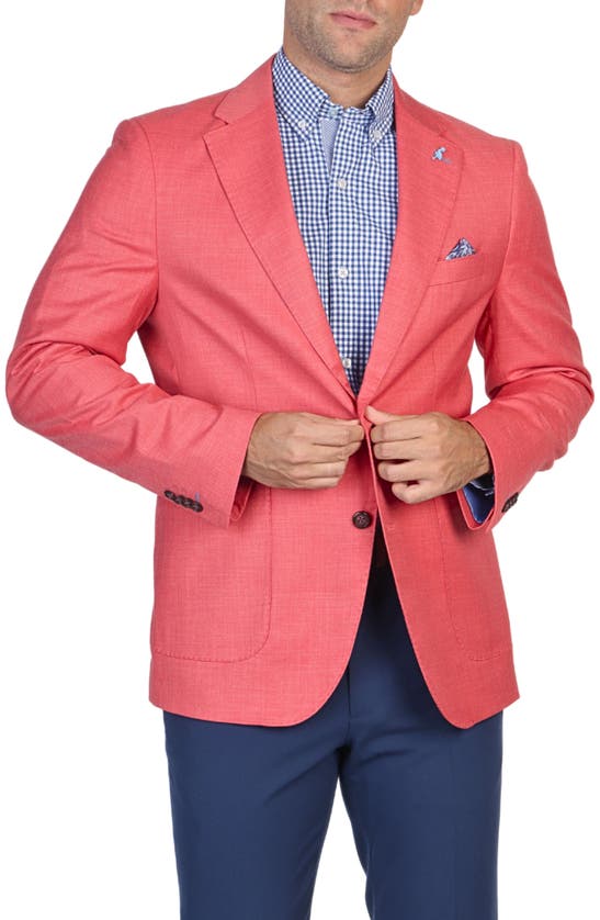 Tailorbyrd Cross Dyed Solid Sport Coat In Chili Pepper
