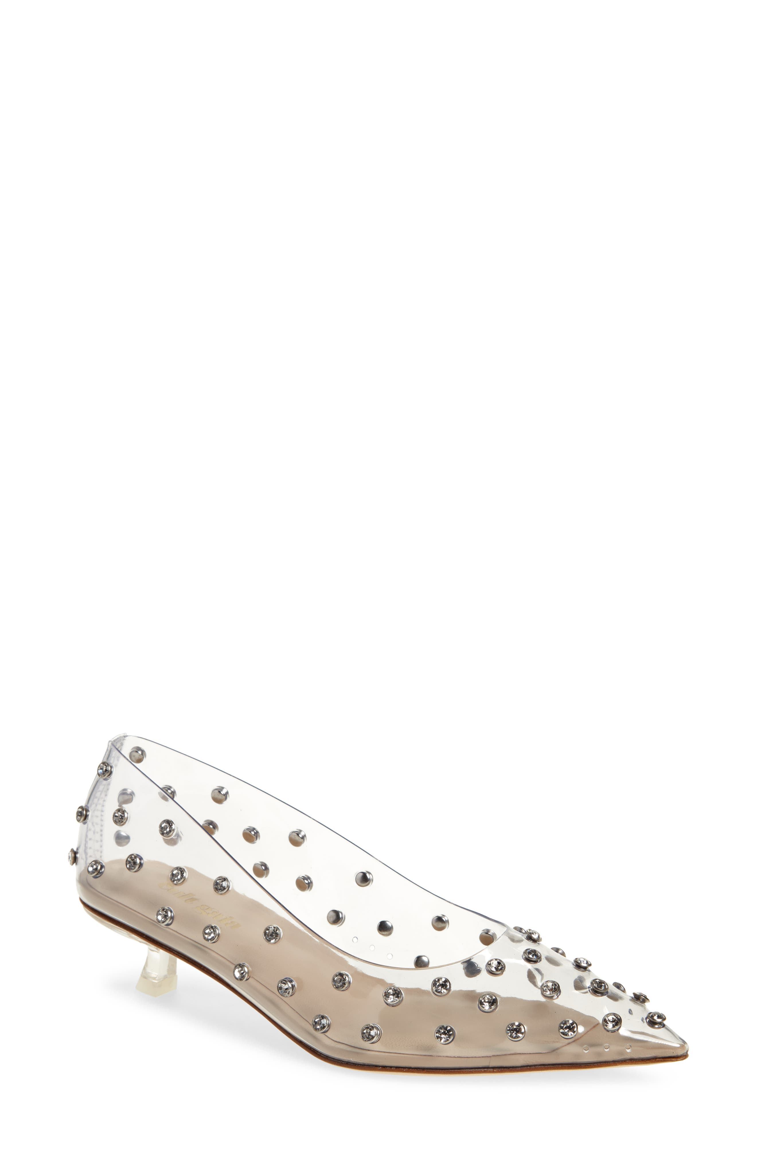 clear kitten heels