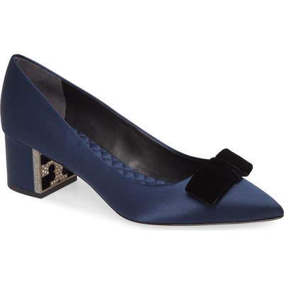 Tory Burch Gigi Block Heel Pump, Blue