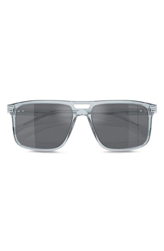 Prada 58mm Rectangular Sunglasses In Grey