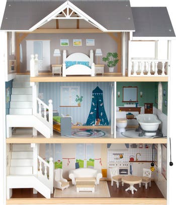 Doll House for Girls 2 3 4 5 6 7 8 Year Old - 3-Story 9 Rooms Dollhouse  with 3 Dolls Light Accessories Furniture and Play Mat, DIY Pretend Dream  House Toy Gift for Kids 