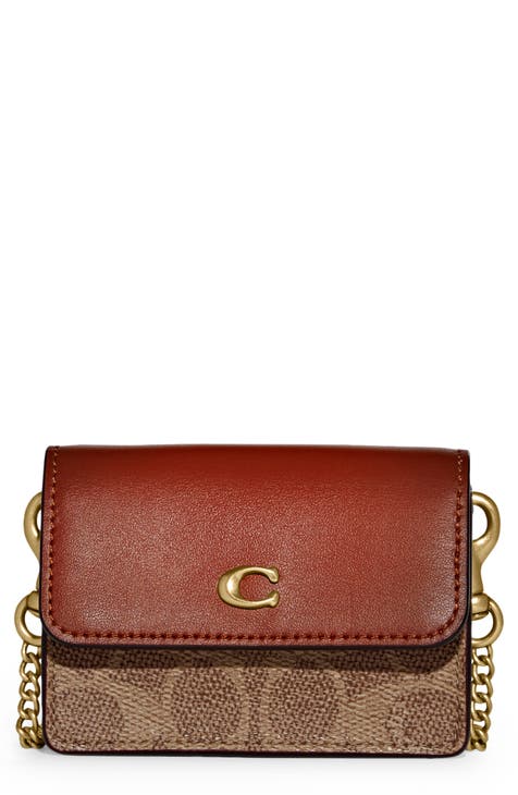 Coach Mini Bennett Satchel in Signature Canvas with Rainbow - Natural Light  Coral