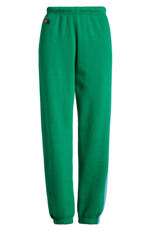 Shop Aviator Nation Stripe Sweatpants In Kelly Green/blue