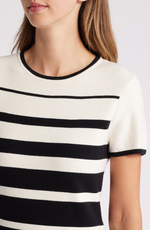 Shop Anne Klein Stripe Sweater Dress In Anne Black/anne White