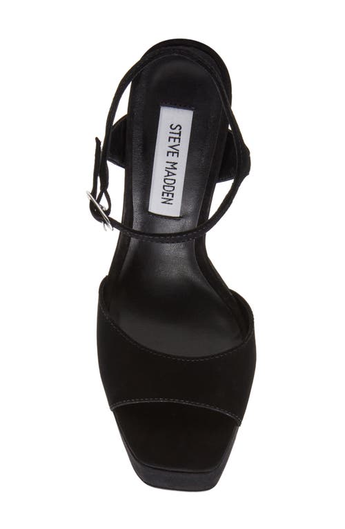 Shop Steve Madden Cologne Platform Stiletto Sandal In Black Nubuck