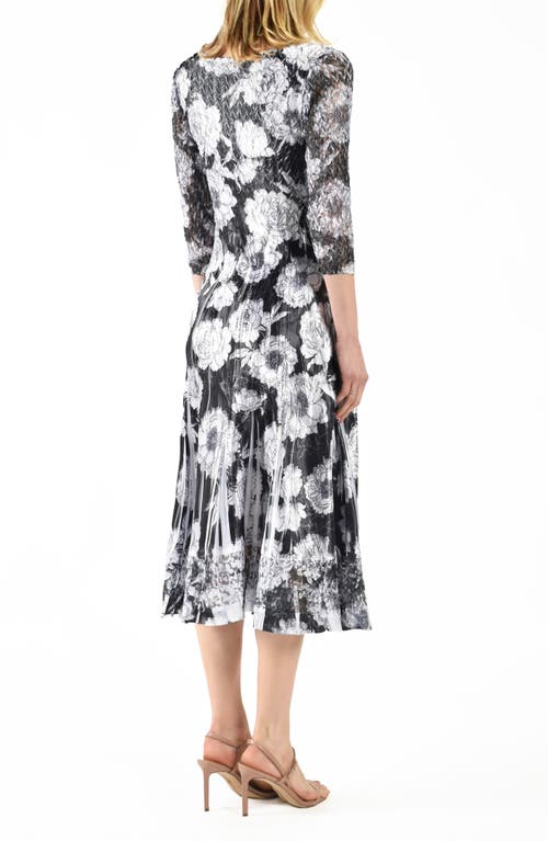 Shop Komarov Charmeuse & Chiffon A-line Dress In Chrysanthemum