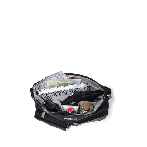 Baggallini Modern Everywhere Slim Crossbody Bag With Rfid Wristlet In Black Cheetah Emboss