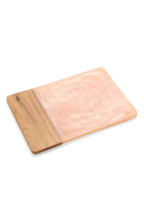 Tiramisu Ivory Resin & Wood Cheese Board In Pink