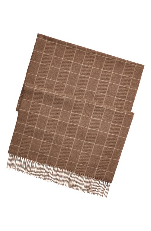 Russel Plaid Cashmere Scarf in Taupe Multi