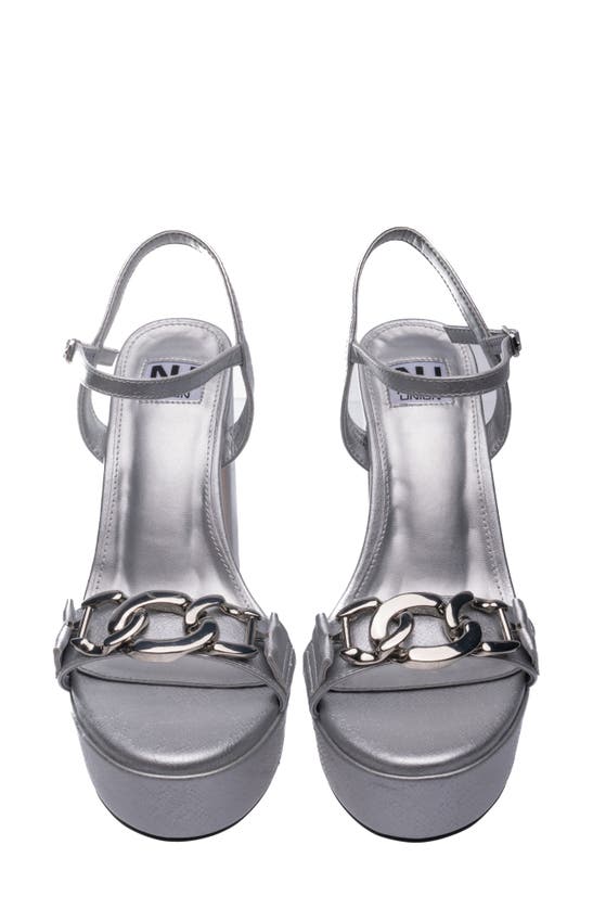 Shop Lady Couture Ninety Union Darling Platform Heeled Sandal In Silver