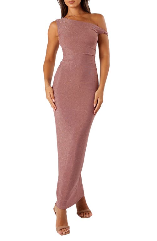 Sebastian One-Shoulder Body-Con Dress in Dusty Rose