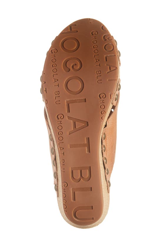 Shop Chocolat Blu Yetta Platform Wedge Slide Sandal In Camel Leather