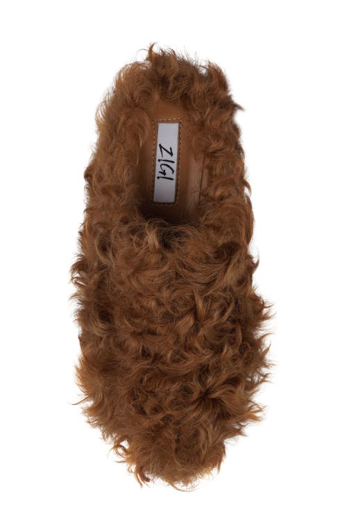 Zigi Fauna Faux Fur Platform Clog Slipper In Tan
