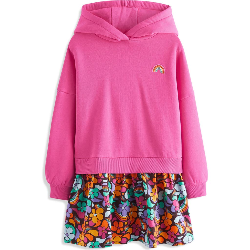 Shop Little Bird Kids' Long Sleeve Cotton Dress In Purple