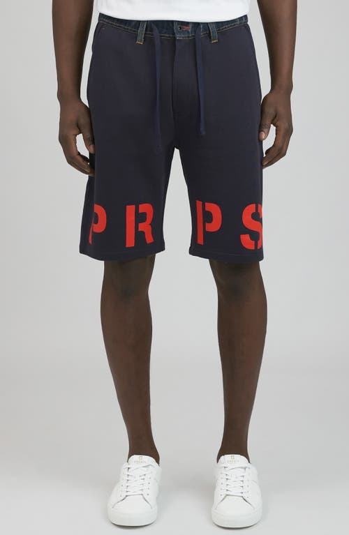 Shop Prps Saitama Knit Shorts In Navy