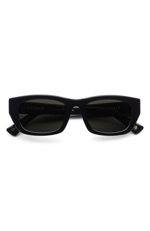 Electric Catania 52mm Polarized Rectangular Sunglasses In Gloss Black/grey Polar