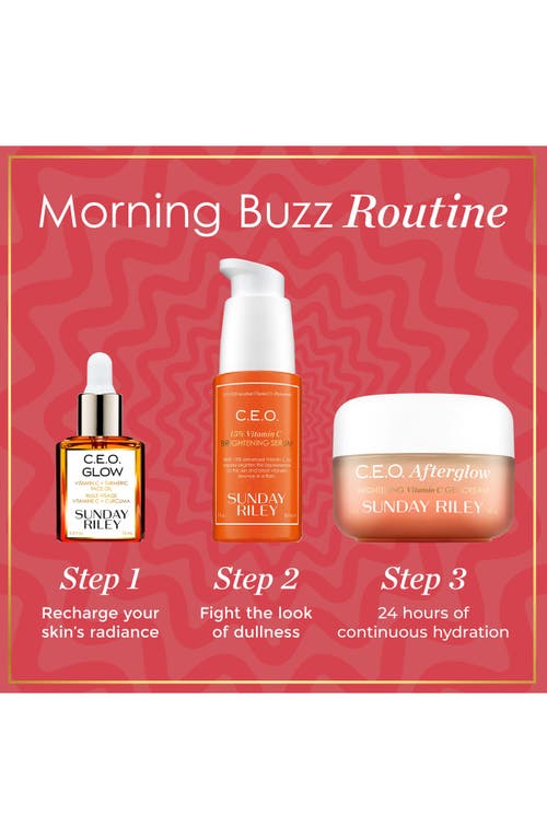 Sunday Riley Morning Buzz Skin Care Set $147 Value In Red