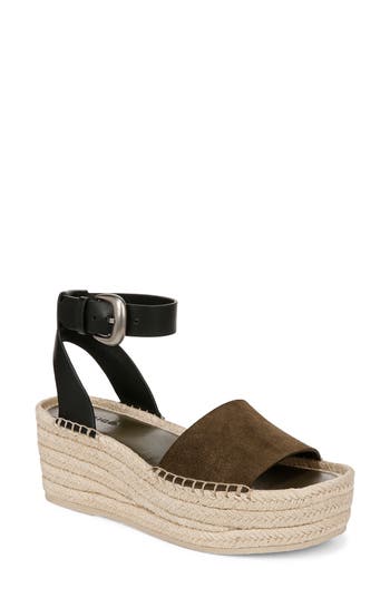Vince Women's Belisa Square Toe Espadrille Platform Sandals In Militaire