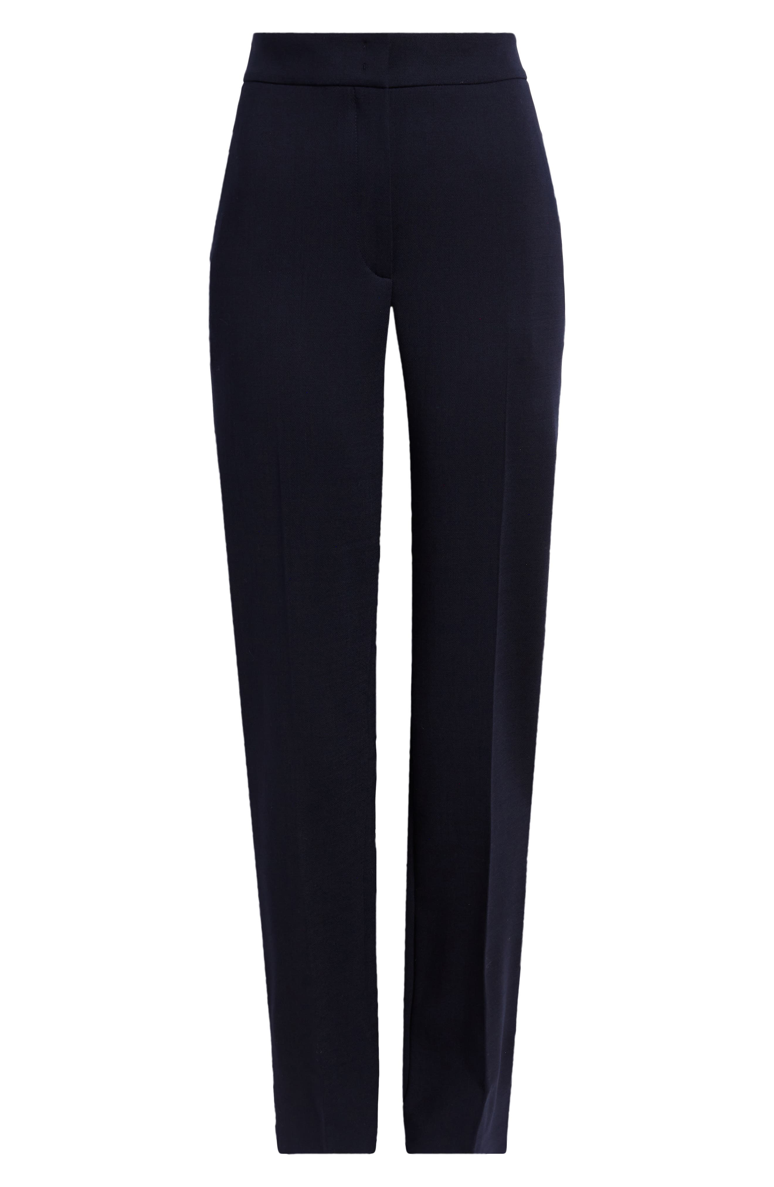 wool blend wide leg trousers