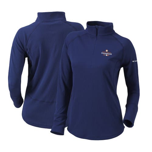 Women's Columbia Navy Houston Astros 2022 World Series Champions Flop Shot Half-Zip Pullover Jacket