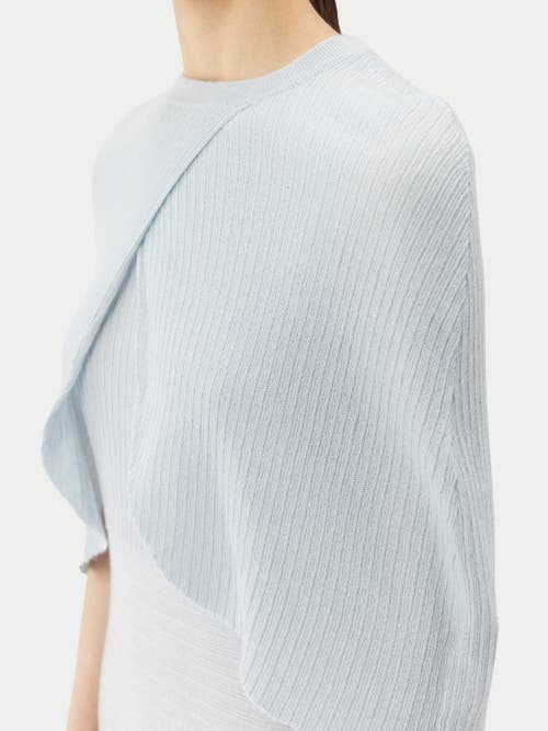 Gobi Mongolian Cashmere Lightweight Silk Cashmere Capelet In Ice Flow