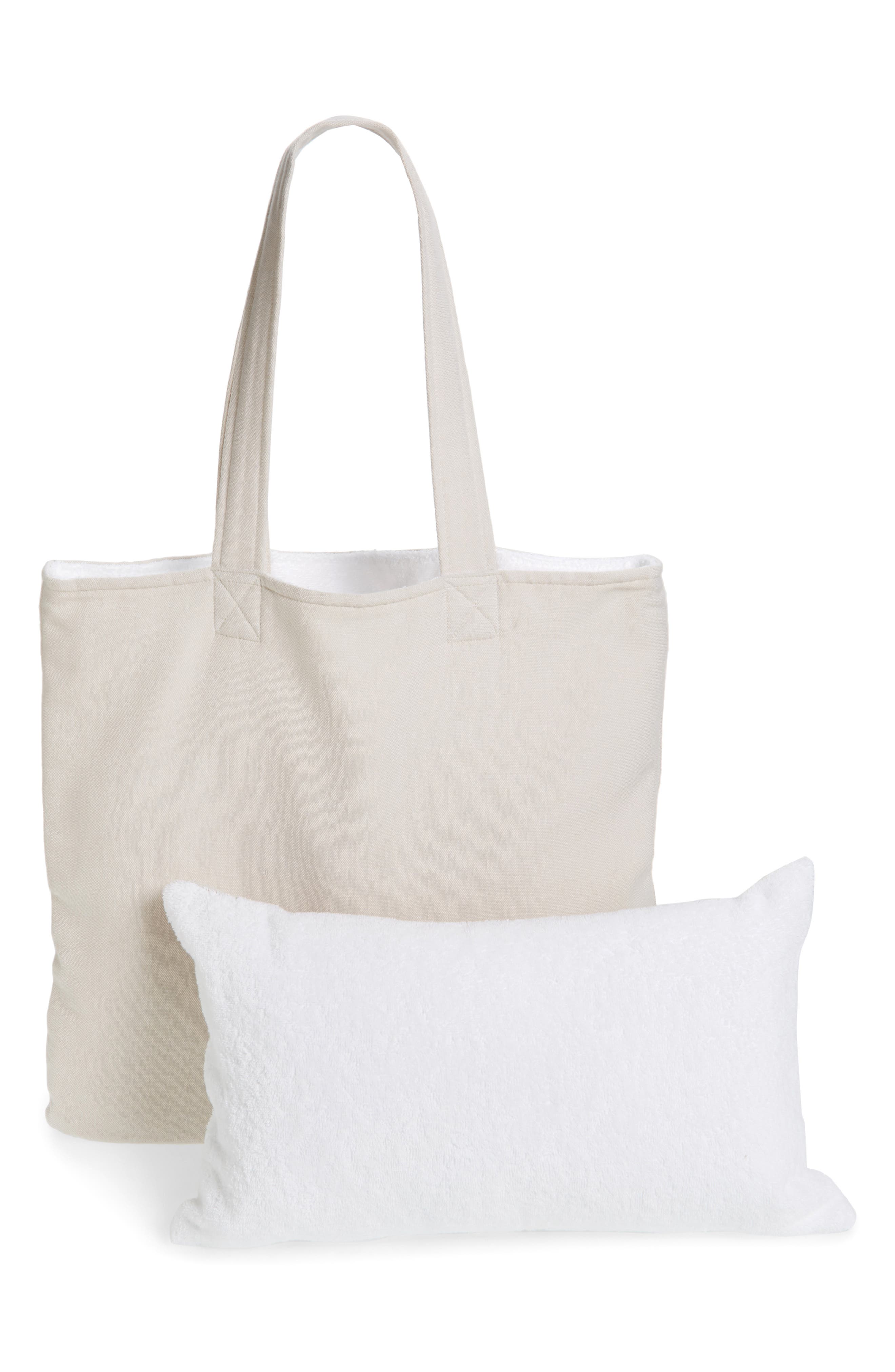 white company beach bag