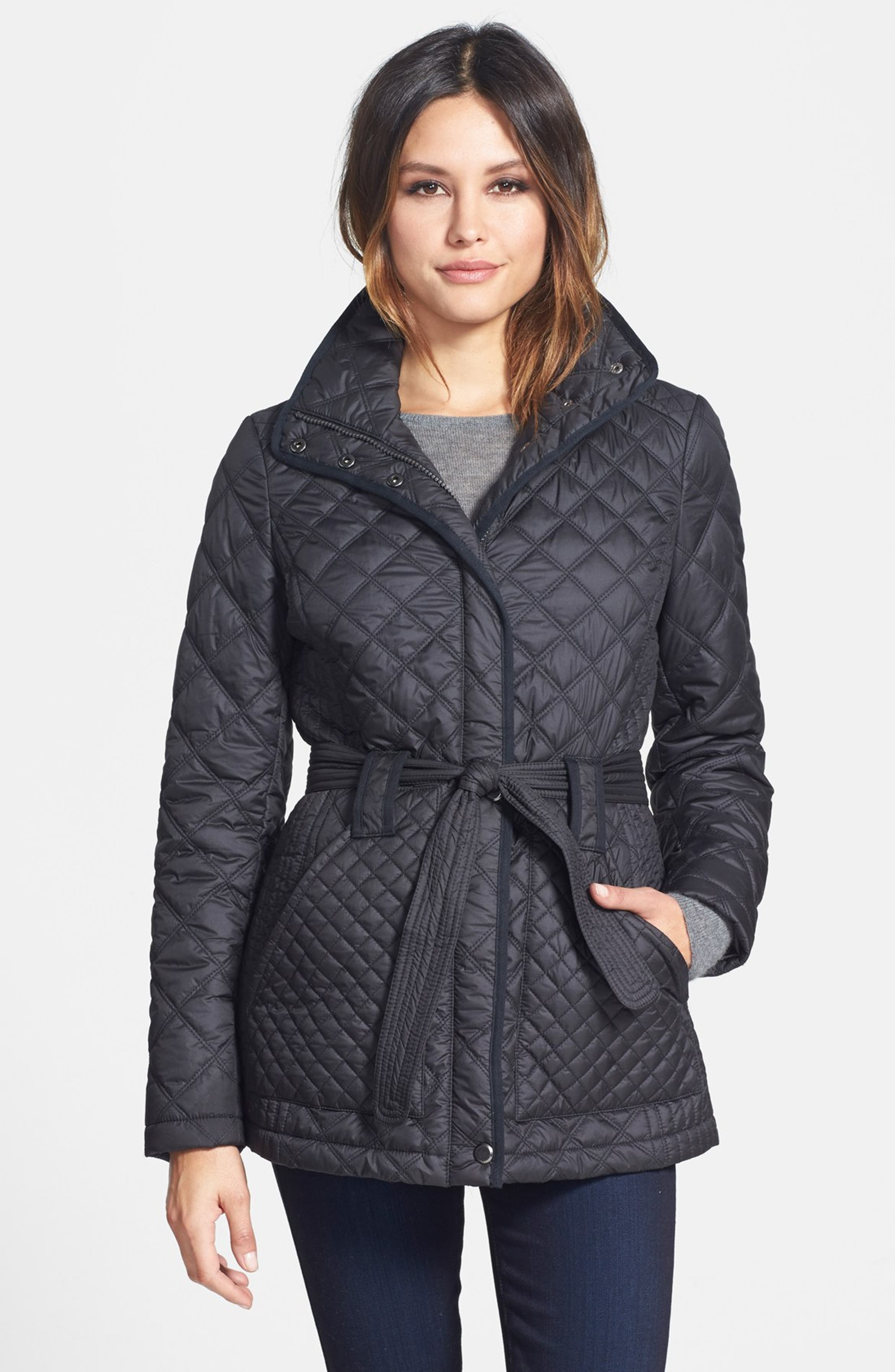 Marc New York 'Fiona' Belted Quilted Coat (Online Only) | Nordstrom