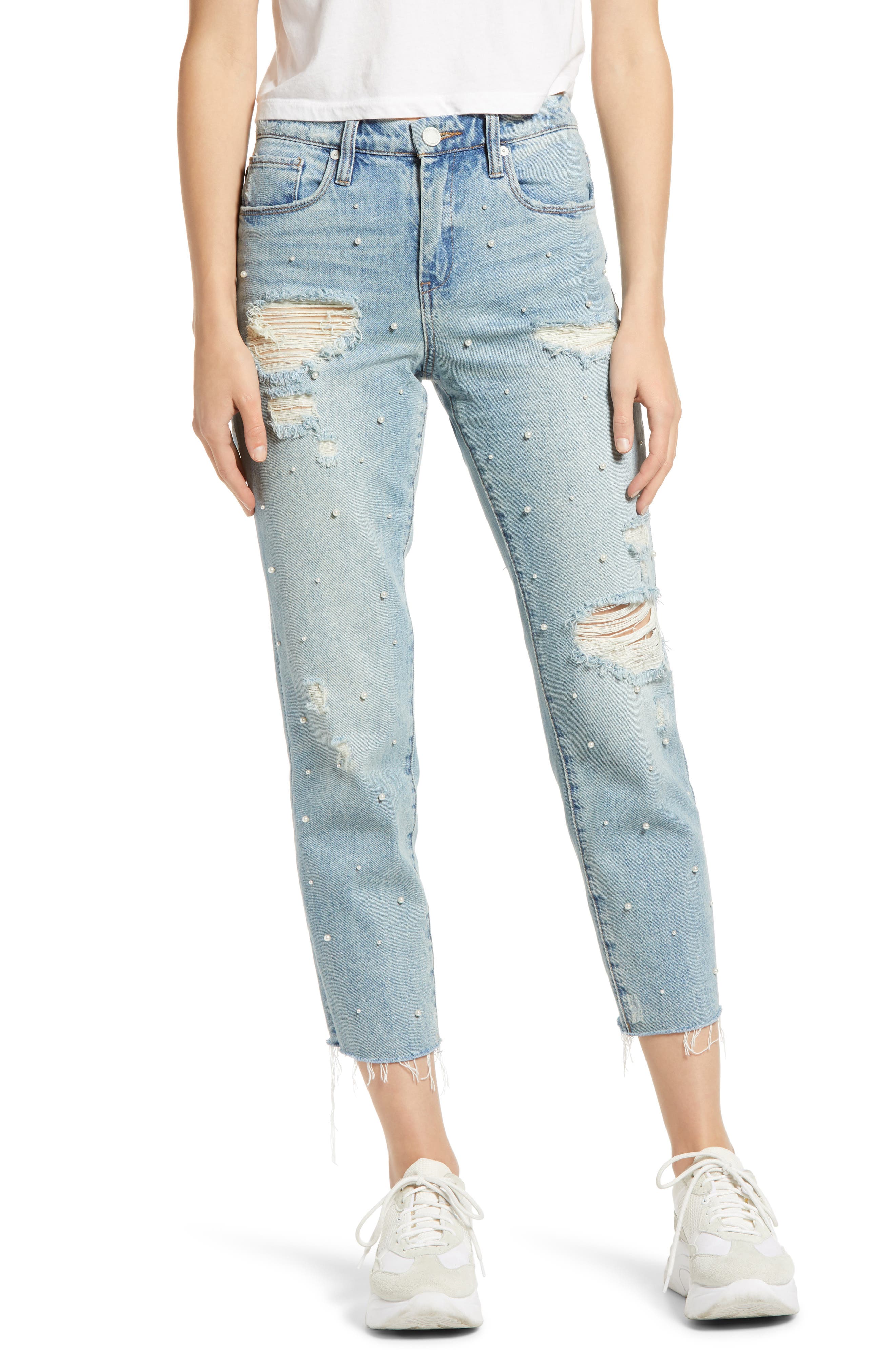 raw hem cropped jeans