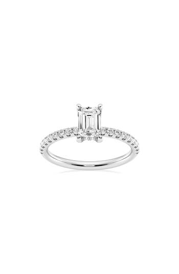 Badgley Mischka Collection Emerald Cut Lab Created Diamond Ring In Platinum