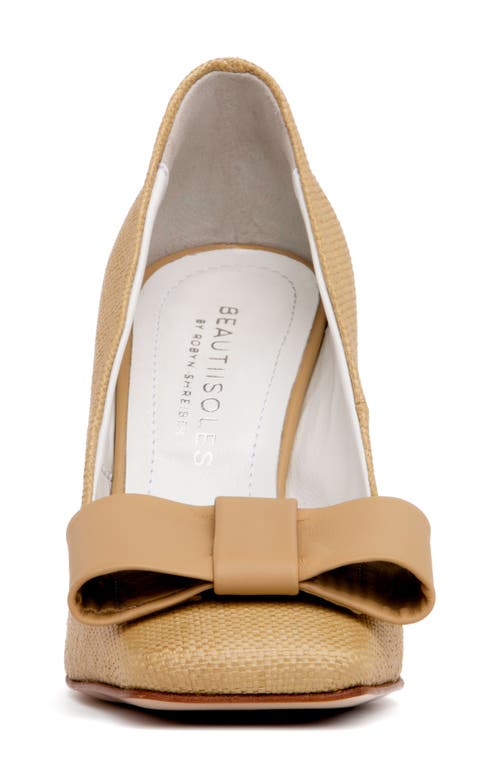 Shop Beautiisoles Gioanna Pump In Natural Fabric/leather