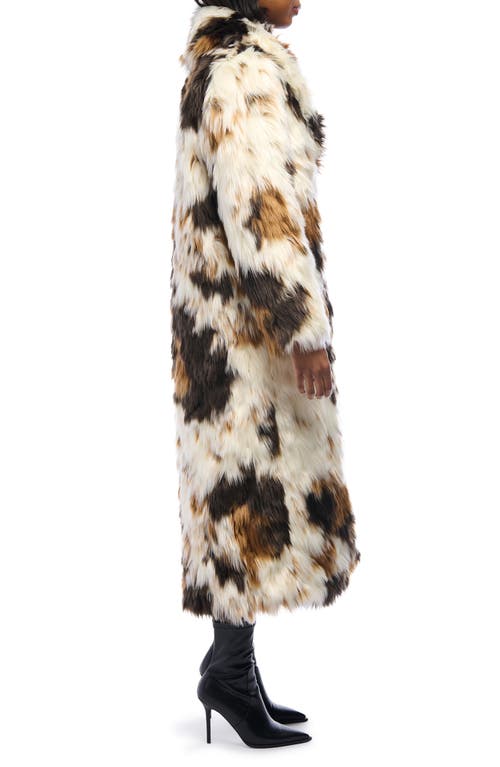 Azalea Wang Penelope Faux Fur Coat In Multi Brown