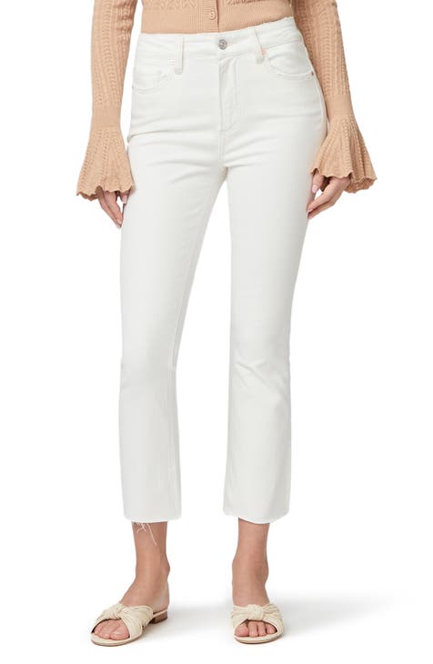 Colette Raw Hem Crop Flare Jeans (Golden Sand)