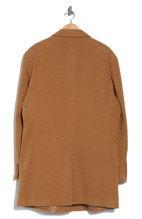 Calvin Klein Slim Fit Wool Blend Overcoat In Camel
