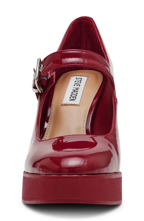 Shop Steve Madden Tully Platform Pump In Wine Patent