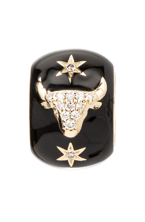 Adina Reyter Zodiac Ceramic & Diamond Bead Charm In Black