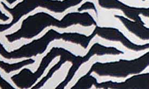 Foxcroft Mary Zebra Print Cotton Button-up Shirt In Black/white