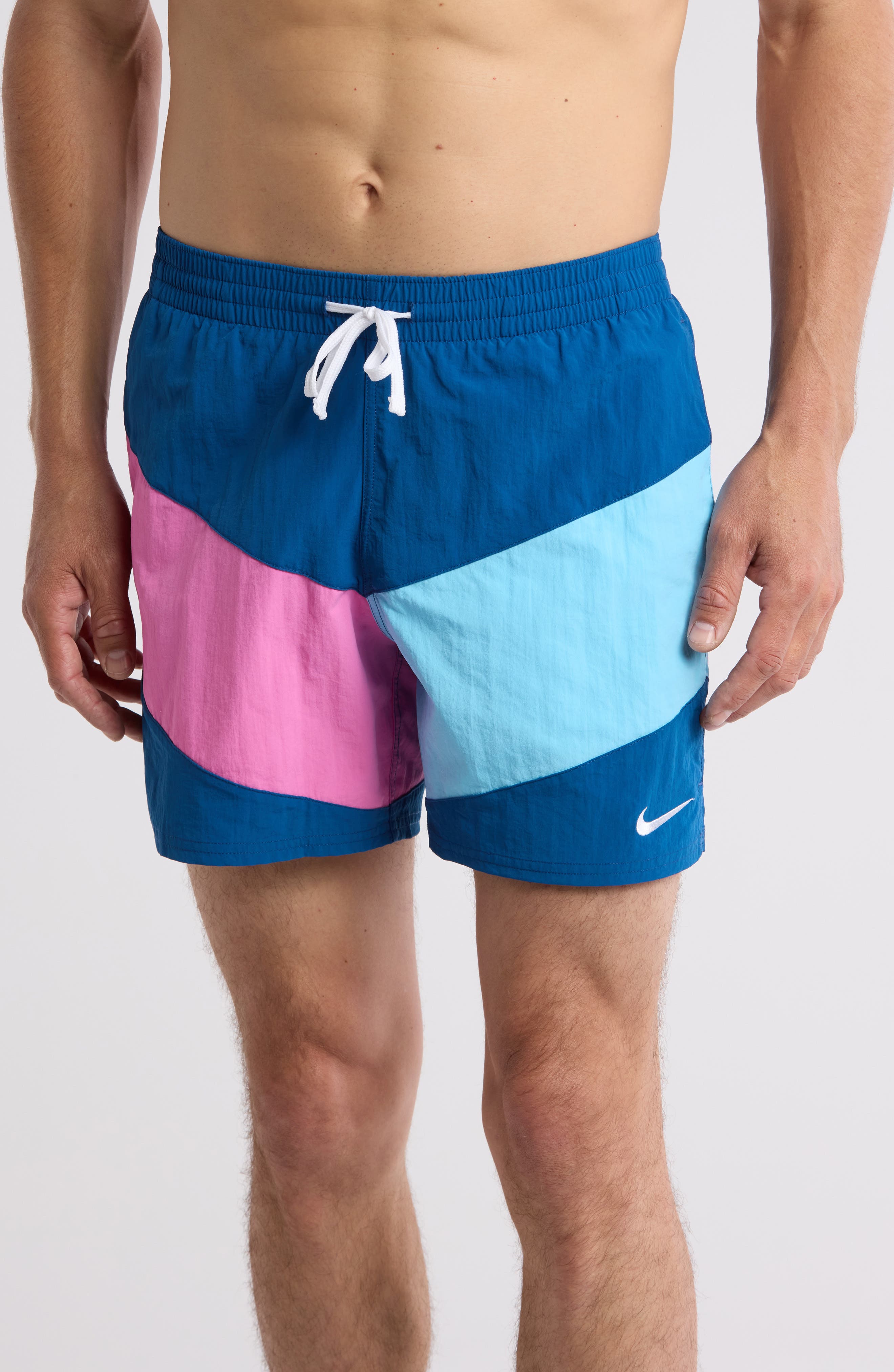 Nike Logo Vortex Volley 5-inch Nylon Swim Trunks In Court Blue