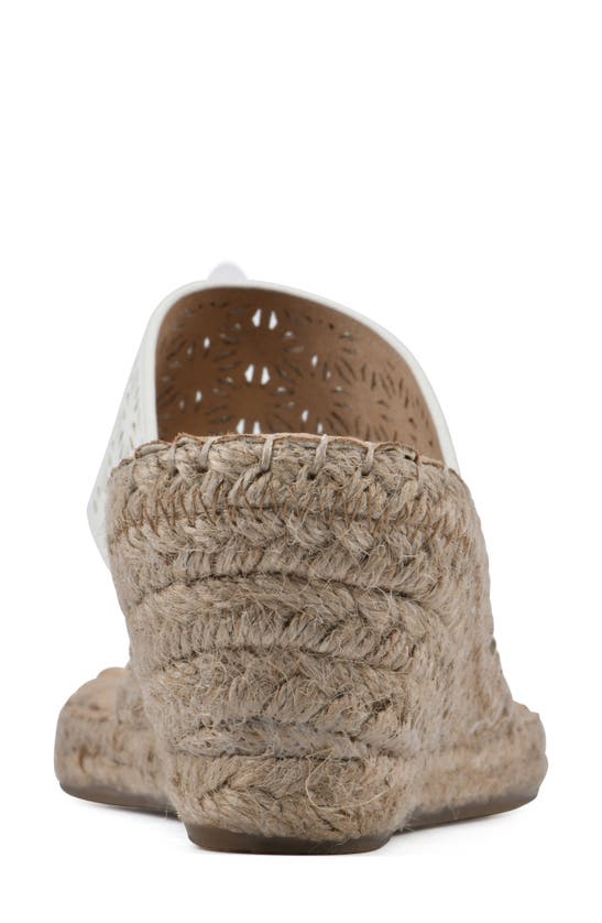 Shop White Mountain Footwear Beaux Espadrille Wedge Sandal In White/ Smooth