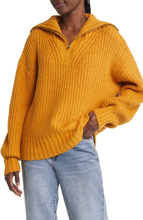 Rip Curl Seeker Quarter-Zip Sweater in Clay